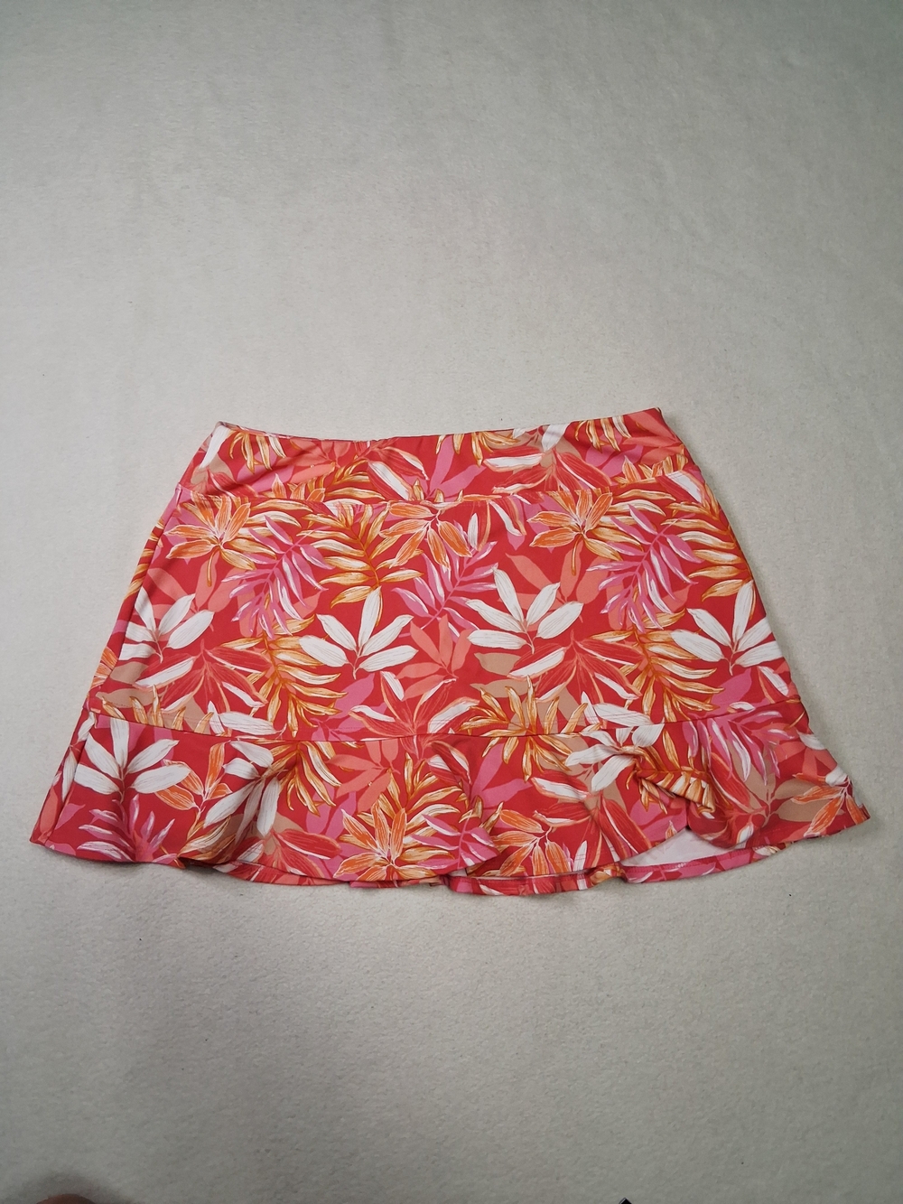 Tommy Bahama Coral and Pink Tropical Ruffle Skirt